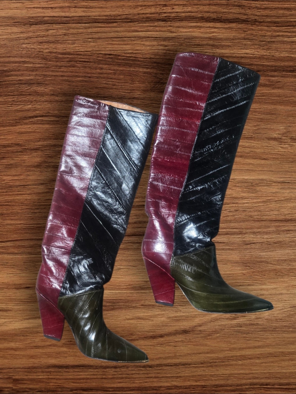 Tory Burch LILA 90MM Eel Leather Tri Color Boot